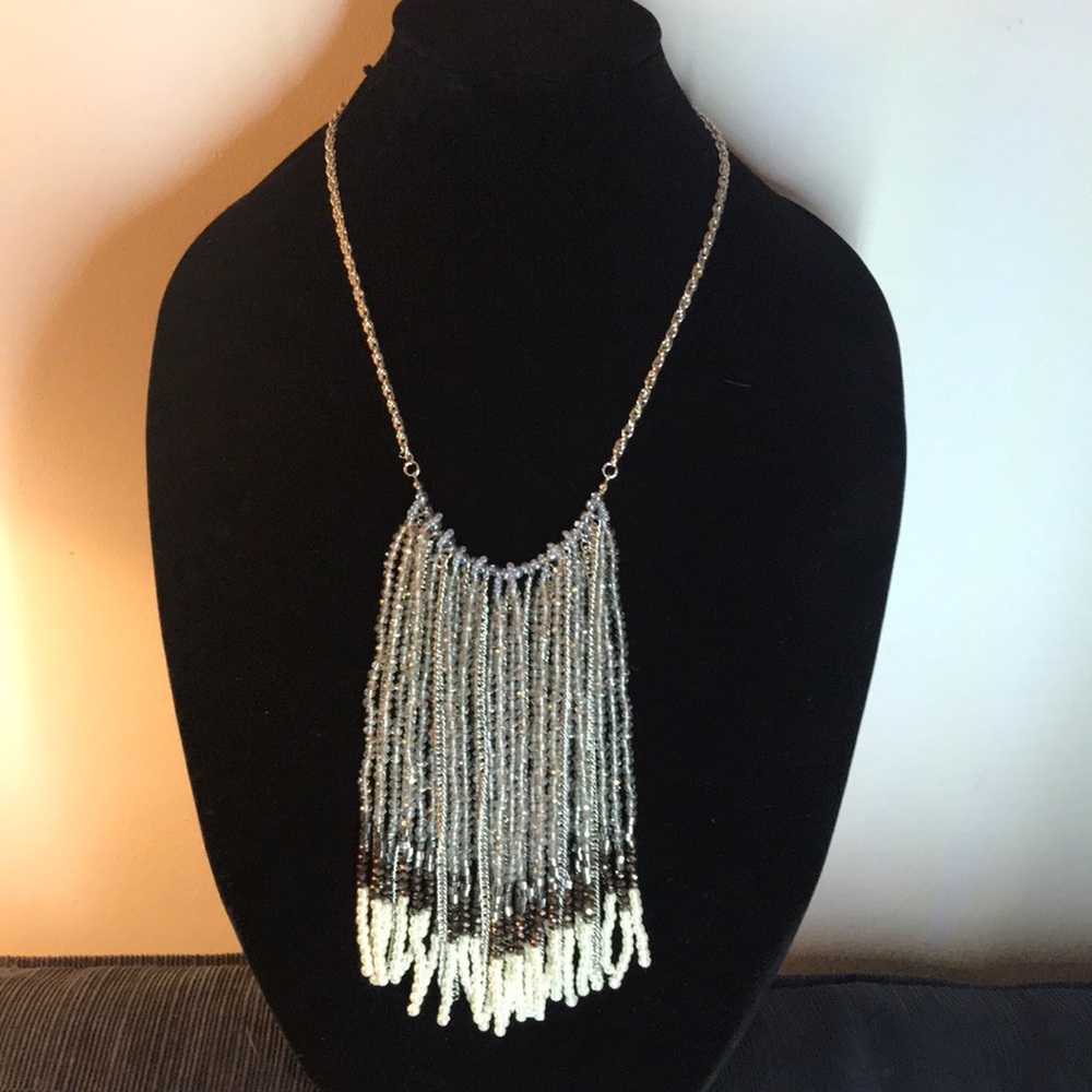 Chico’s necklace, Old Stock. Beads, adjustable, silver tone